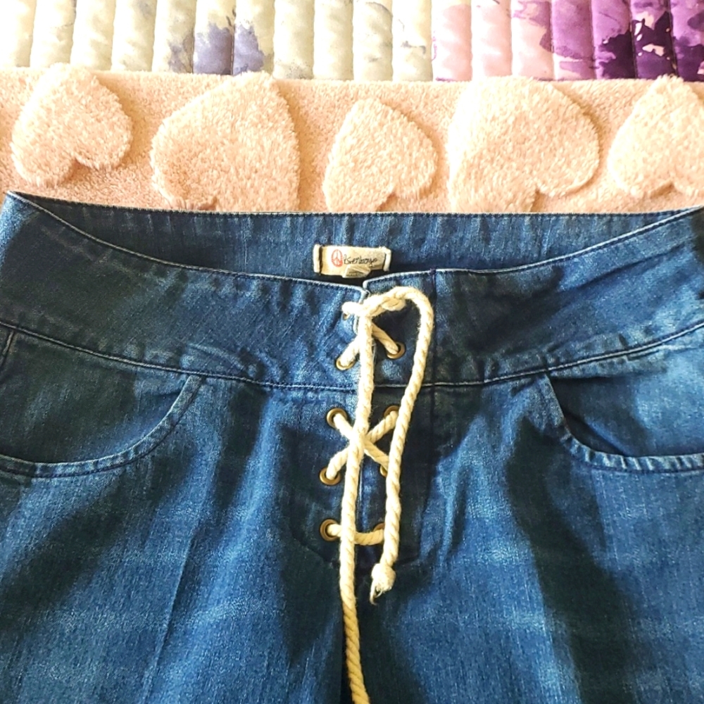 Vintage Olensboye tie front bootcut jeans